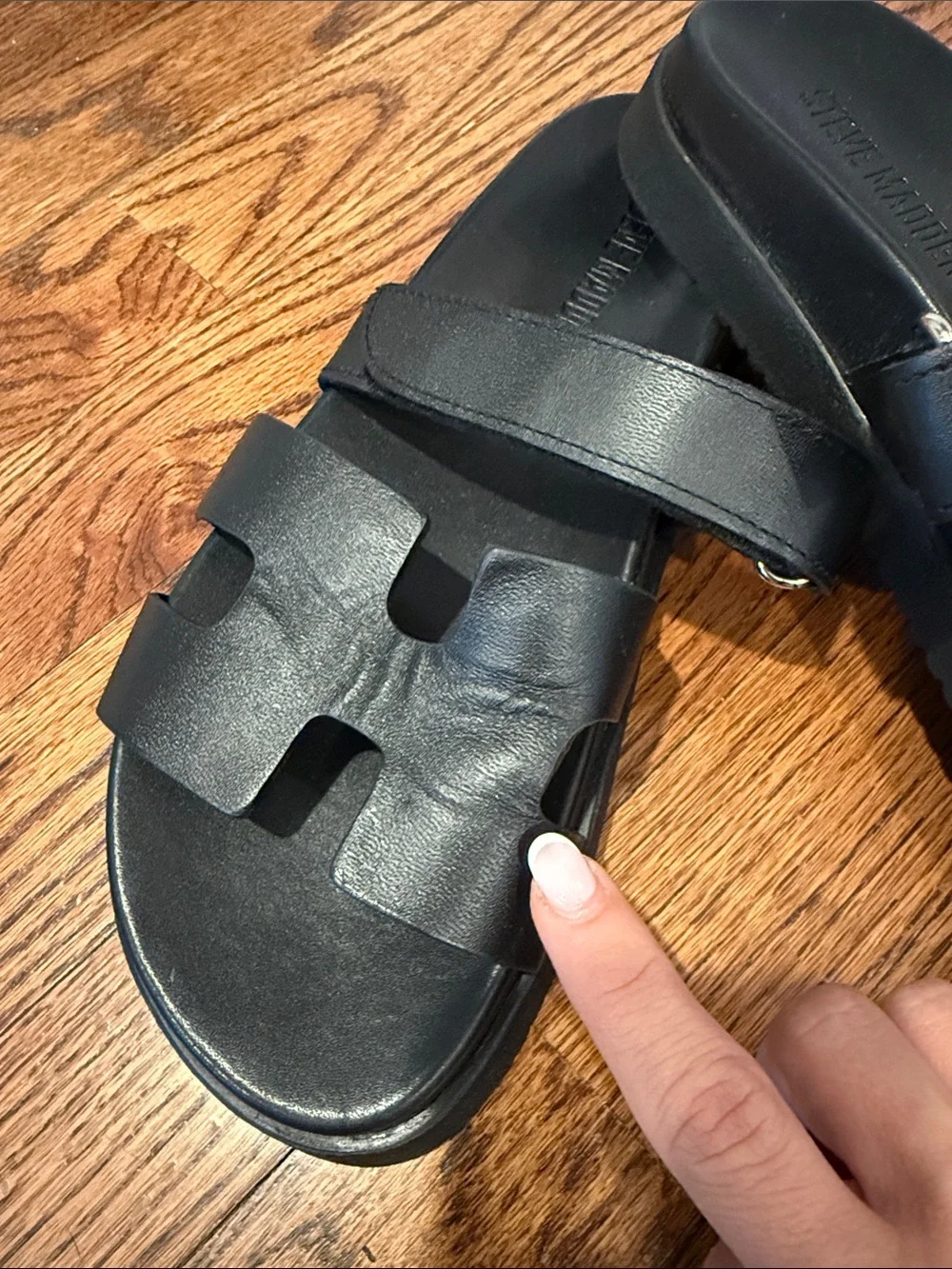 Steve Madden Black mayven platform Sandals